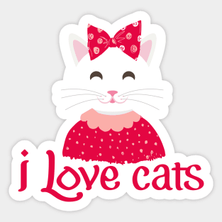 I Love Cats Sticker